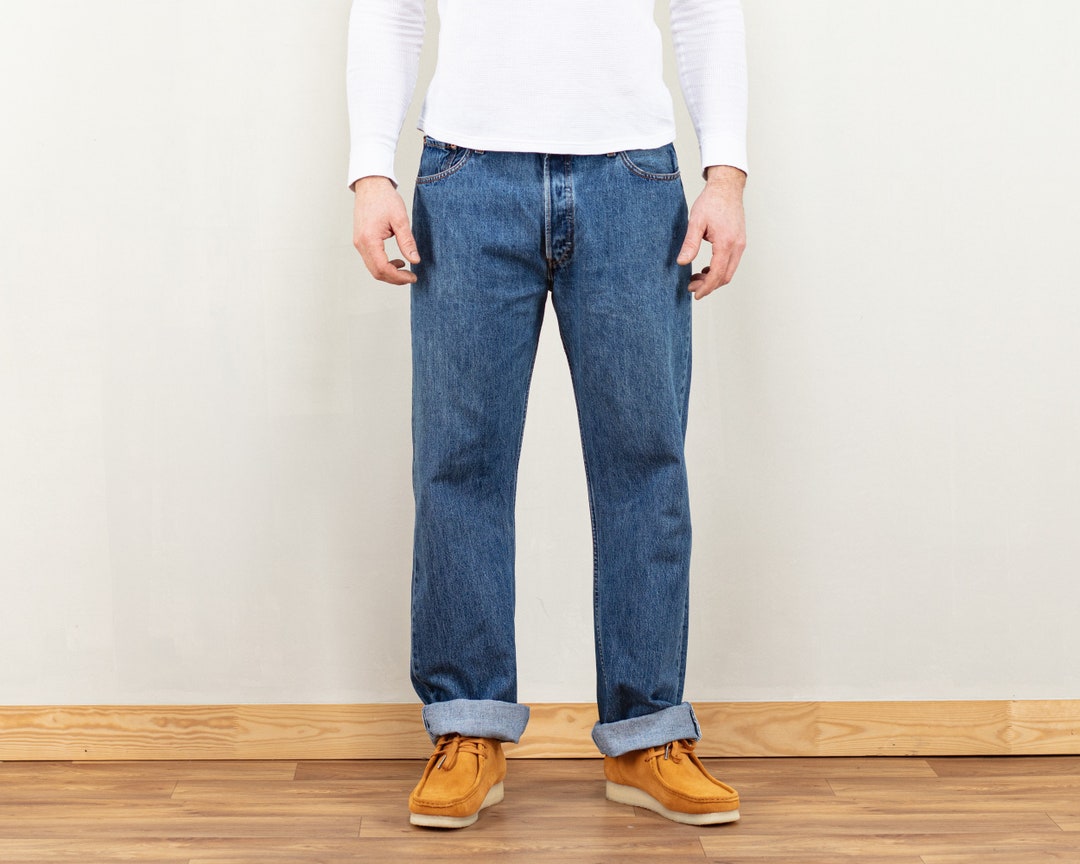 Levis 501 Men Jeans Vintage Denim Pants Regular Fit Red Tab