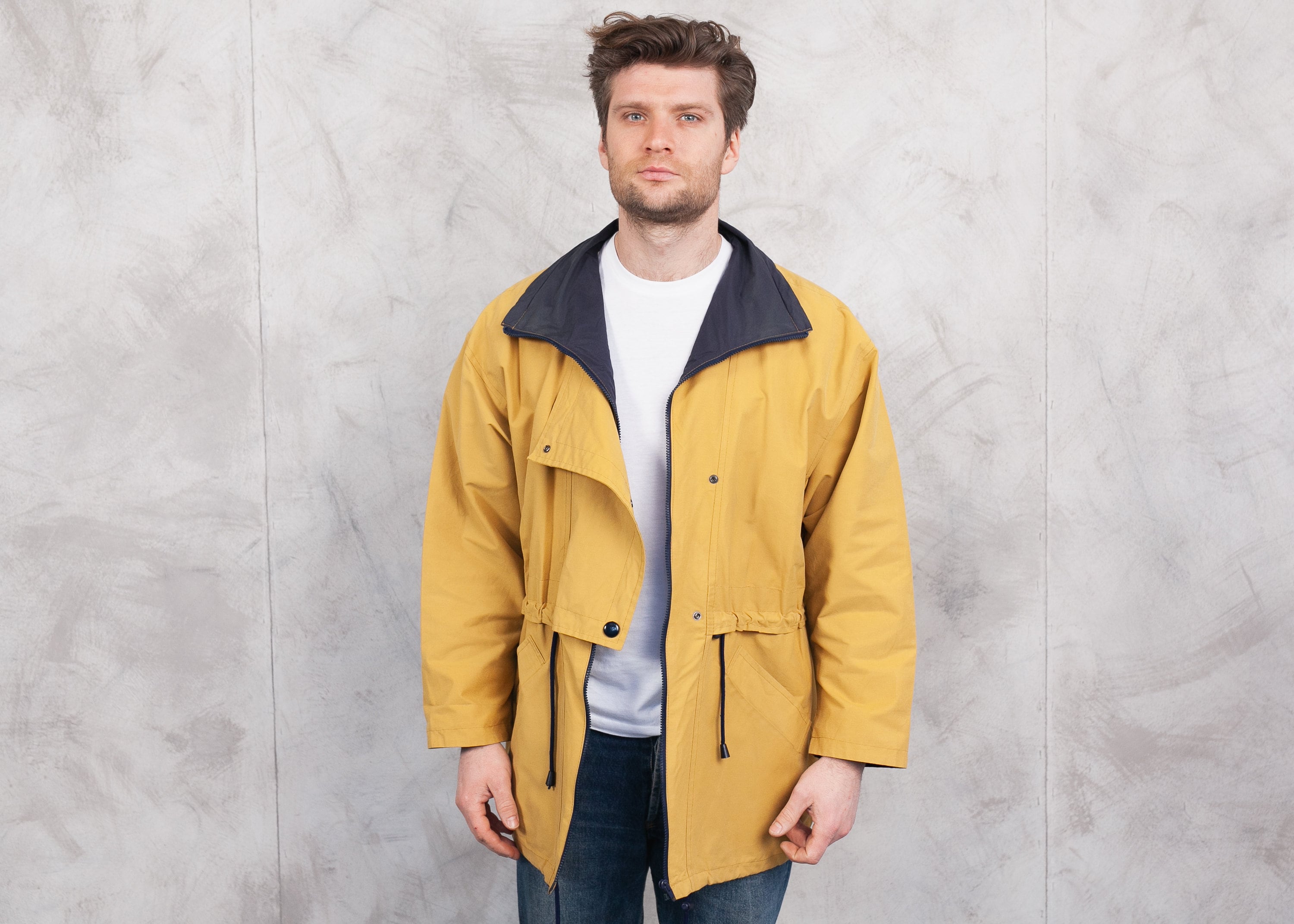 mustard parka jacket