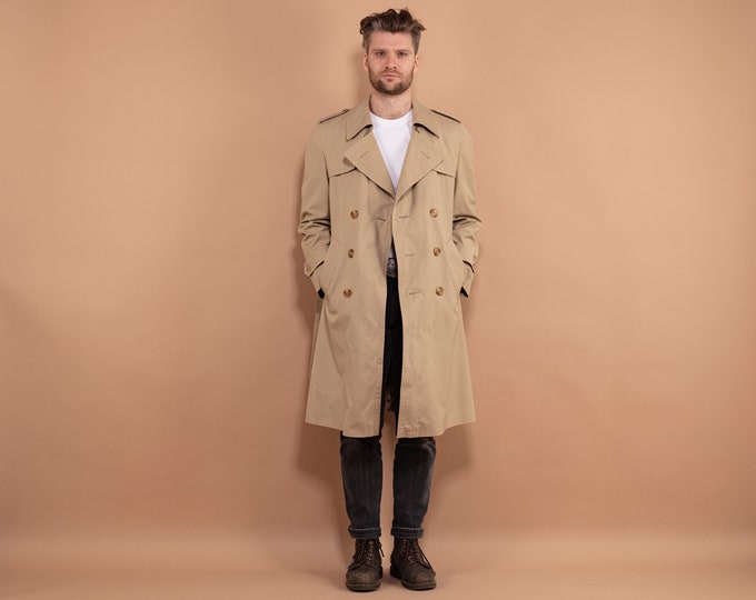 Timeless Trench Coat, Size Small S, Vintage Trench Coat, Double Breasted Coat, Mens Clothing, Detective Coat, Spring Clothing, BetaMenswear