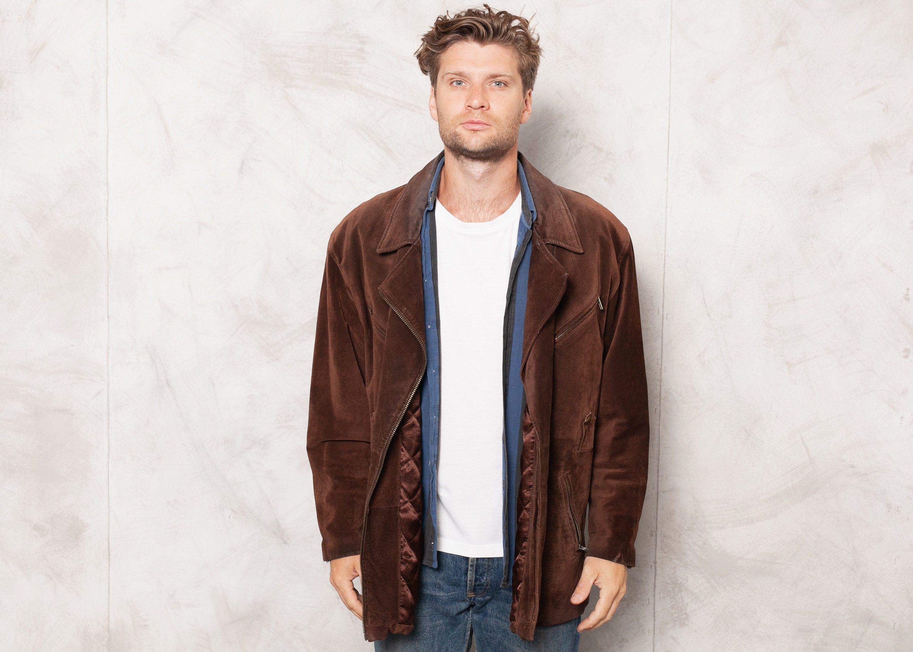 vintage suede jacket mens