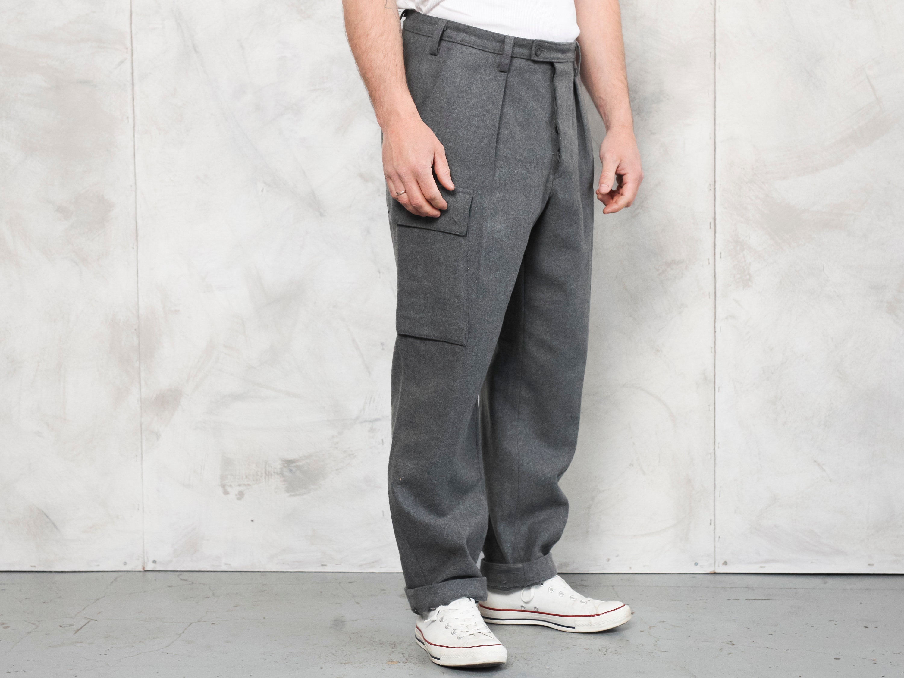 Military Wool Pants vintage 90s men 