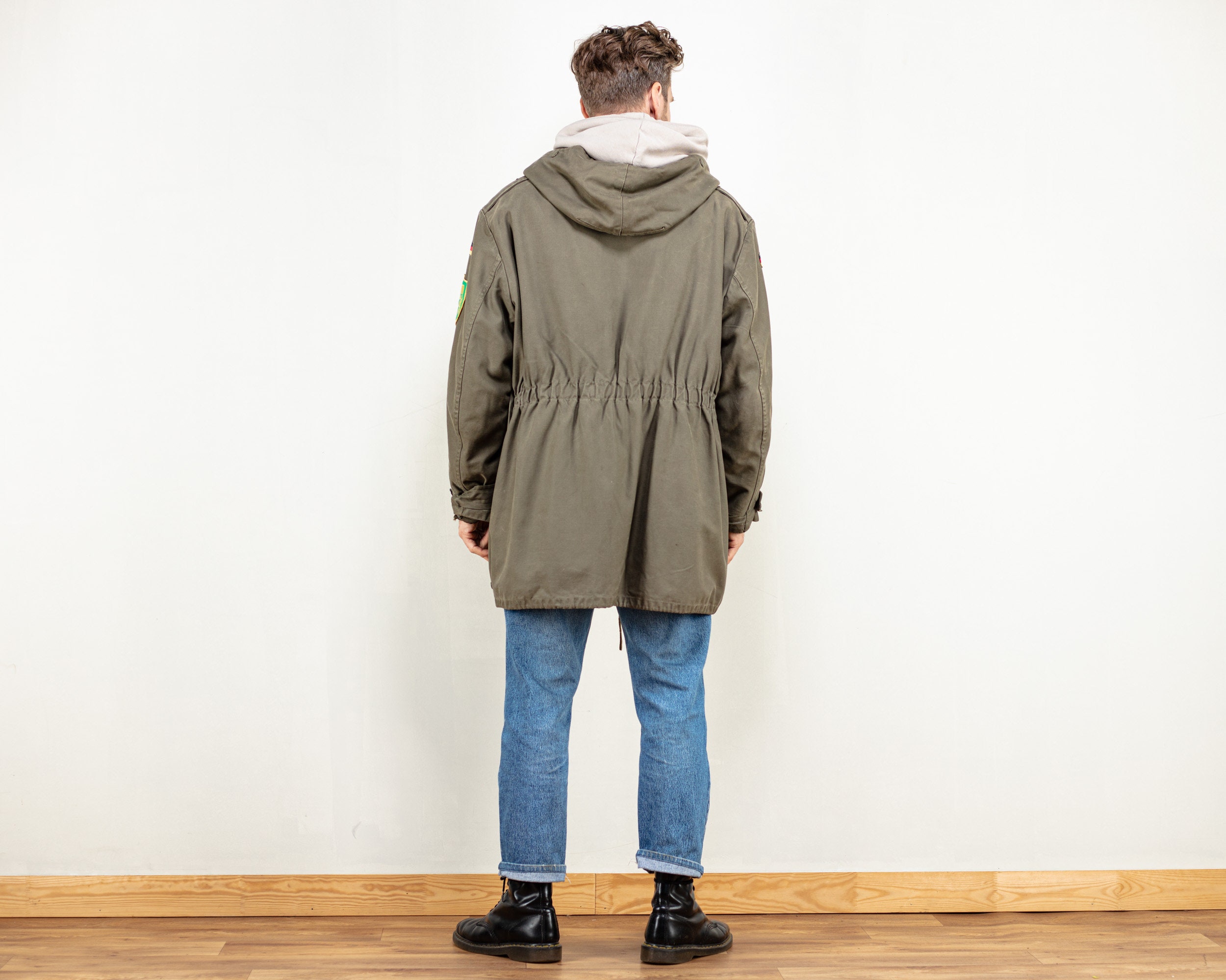 German Military Parka Jacket 80's green army surplus vintage