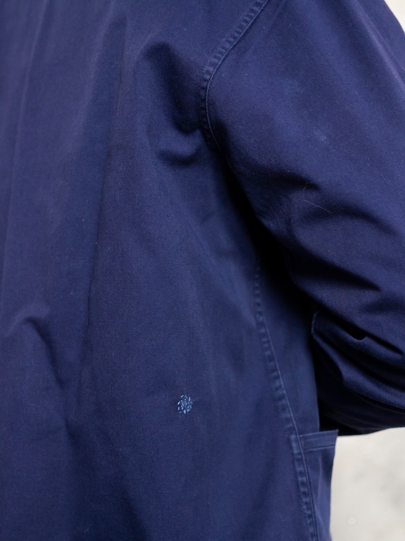 Chore Jacket 90s work france indigo work navy blue men vintage workwear outerwear mechanic boyfriend gift size medium m