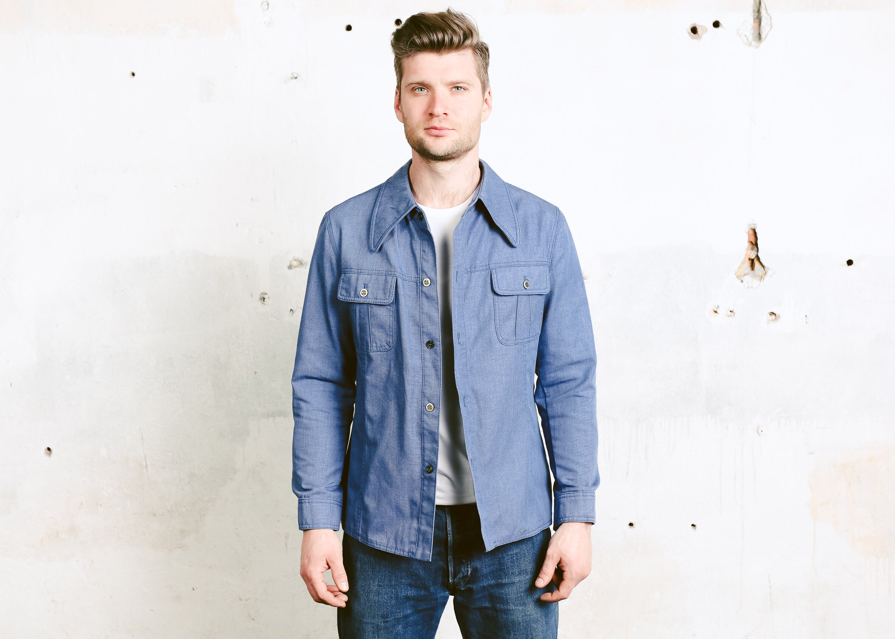 Shirt Mechanic Shirt Plain Cotton Shirt 
