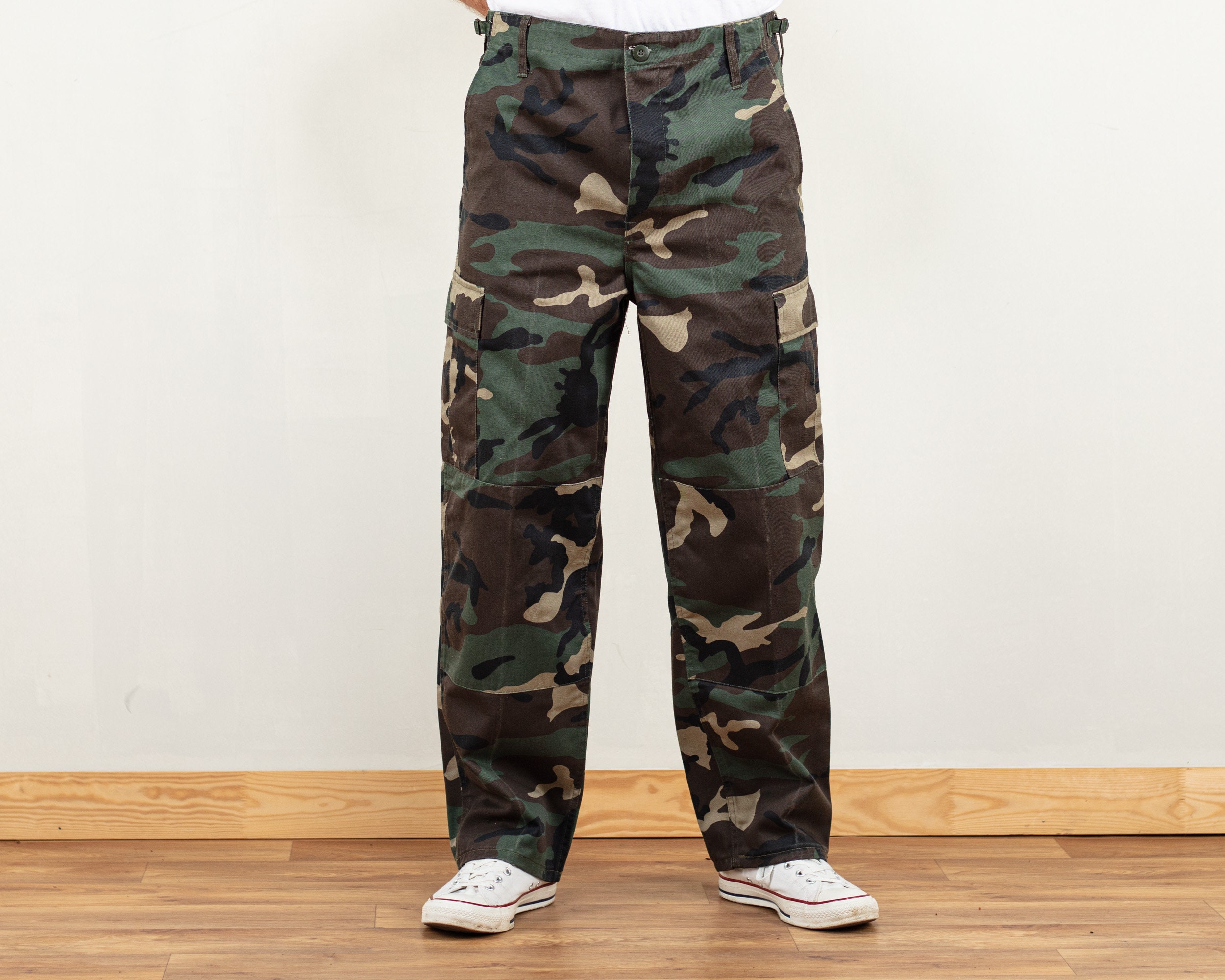 Vintage Camo Pants men vintage 90's military combat pants trousers men