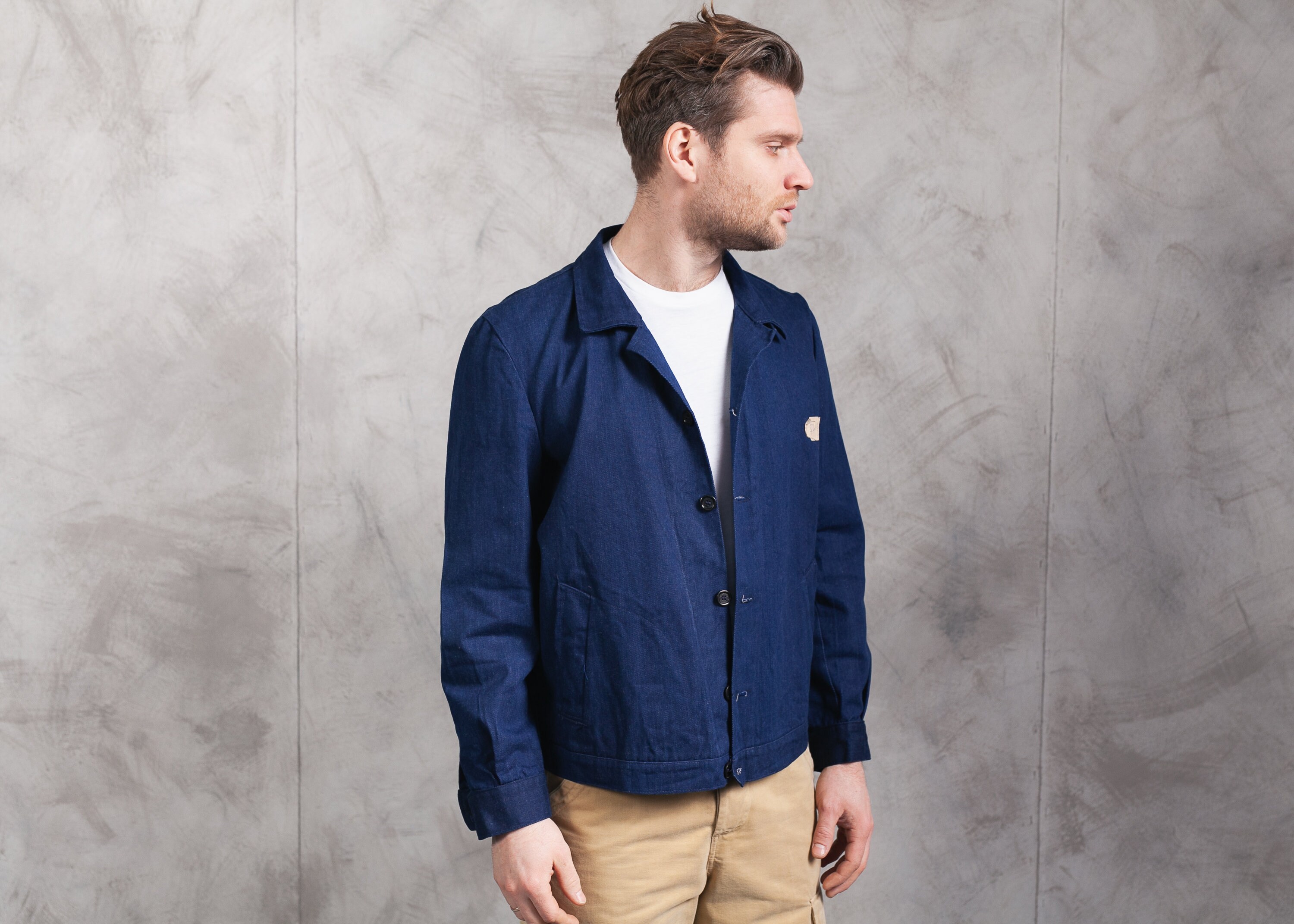 mens navy worker jacket