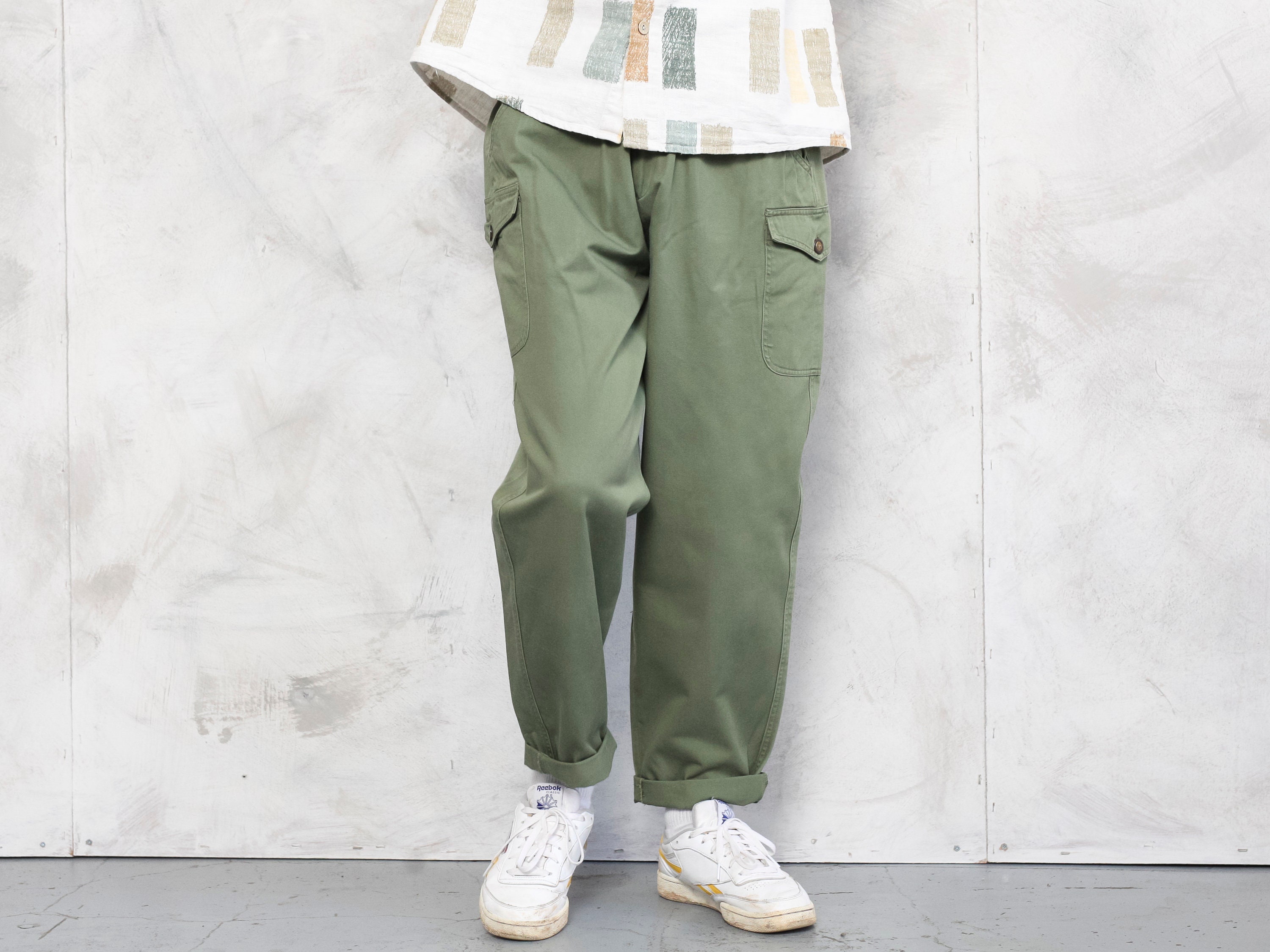 Men Cargo Pants vintage hiking trousers 