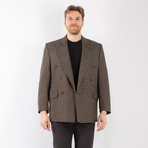 90s Beige Men&#39;s Blazer Jacket, Size L Vintage Wool Jacket, Retro Sport Coat, Old Money Style, Mens Clothing, Heritage Wear, Preppy Style