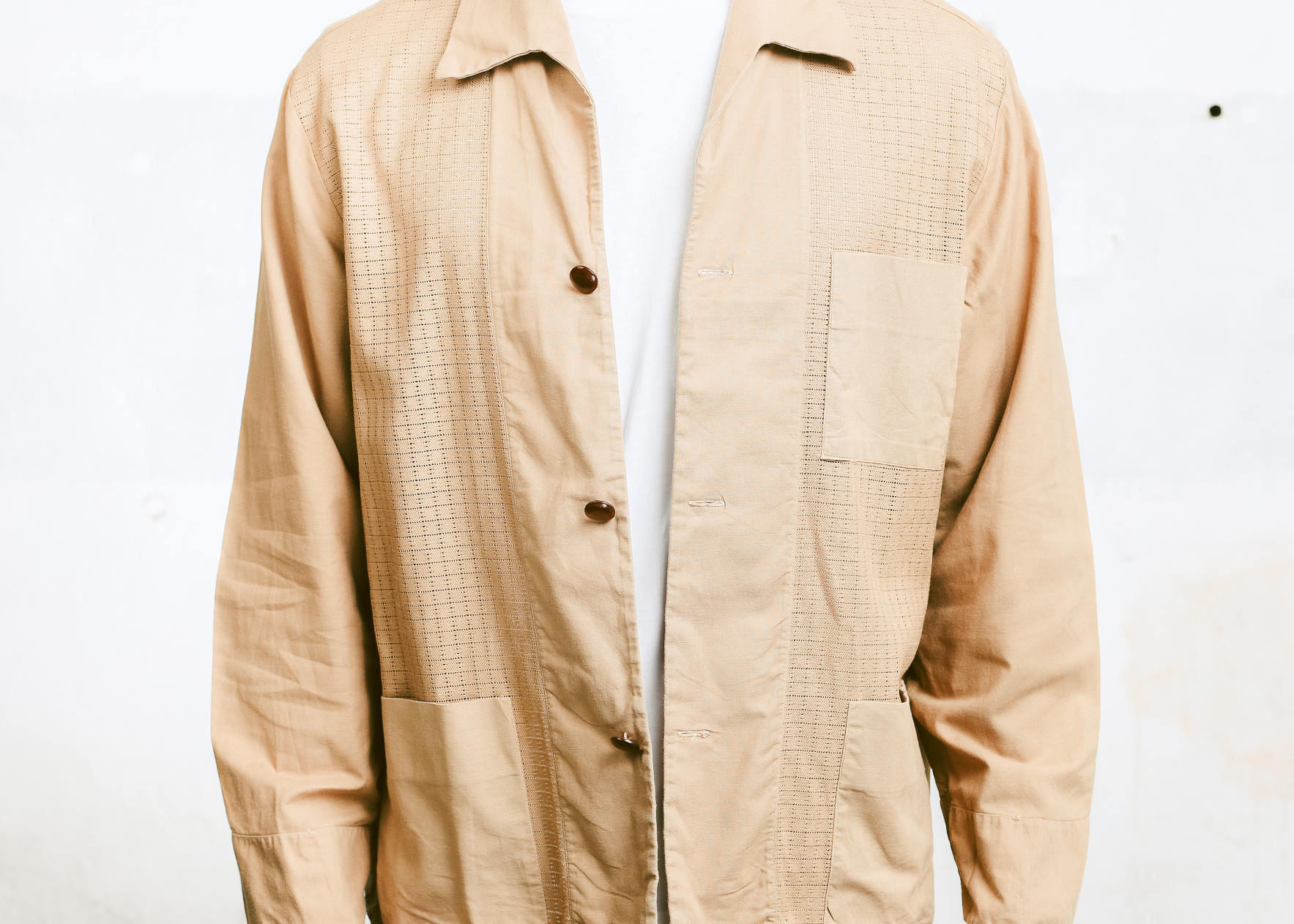 Men's 60s Mod Jacket . Brown Jacket Vintage Rockabilly Button Up