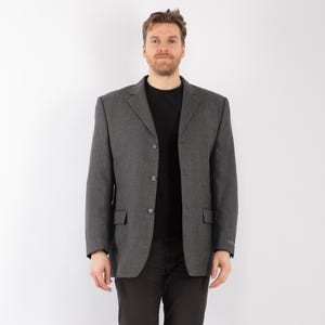 70&#39;s Gray Men&#39;s Blazer Jacket, Size XL Vintage Wool Jacket, Retro Sport Coat, Old Money Style, Mens Clothing, Heritage, Preppy Sport Coat