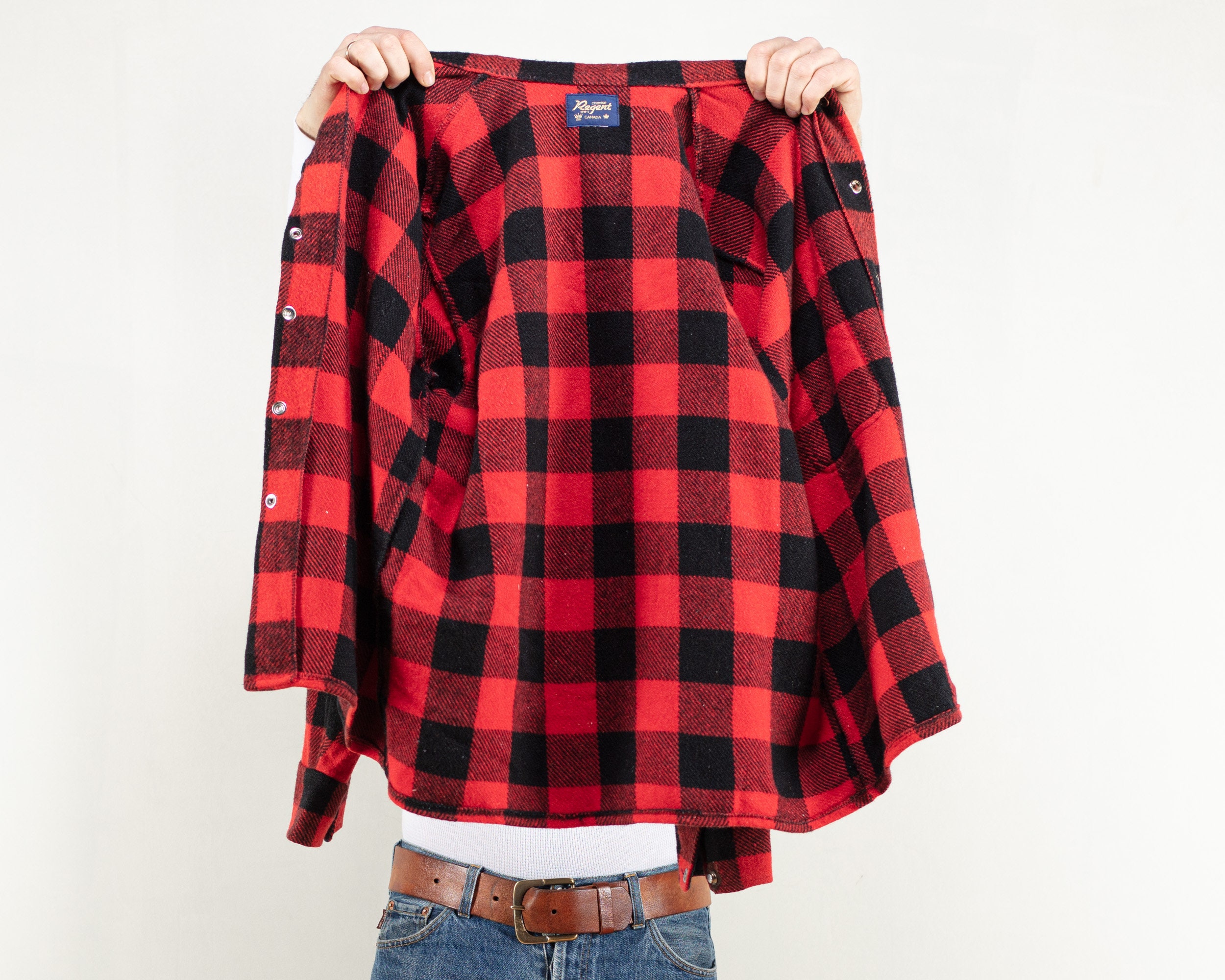 Tartan Plaid Wool Jacket men vintage 80's woodcutter jacket Americana