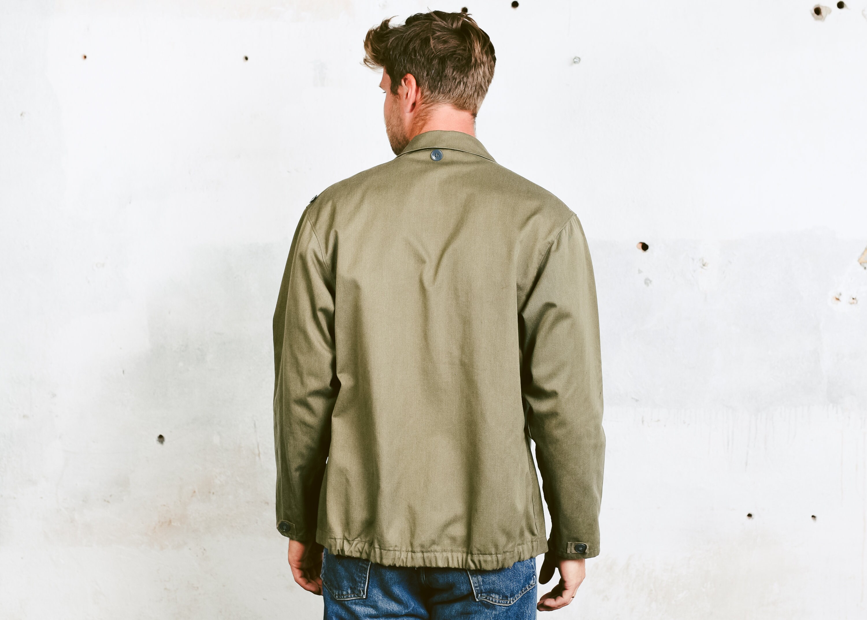 Vintage Distressed Work Jacket . Mens 70s Workwear Work Clothes