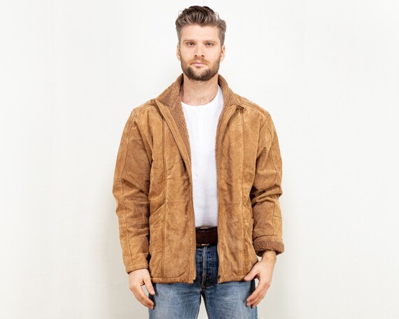 Faux Shearling Coat Size Large L Vintage Clothing Men Suede - Etsy