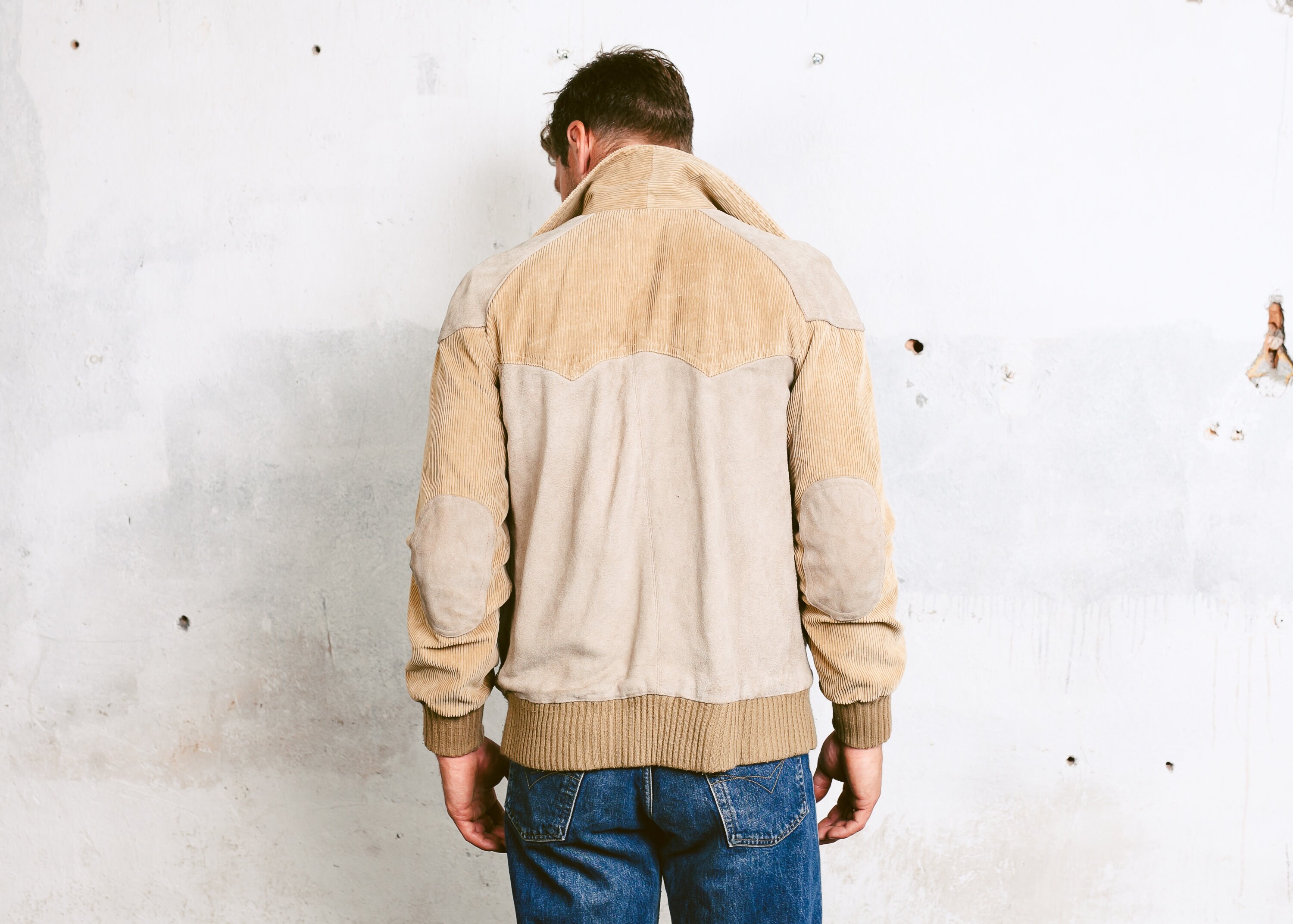 Suede Zip Up Jacket . Vintage 70s Leather Suede Bomber Jacket Mens ...