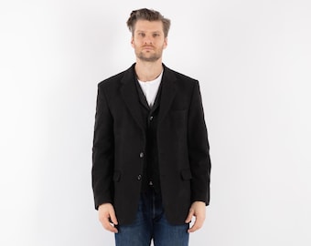 90s Vintage Gray Wool Blazer, Retro Sport Coat, Men's Size M/L