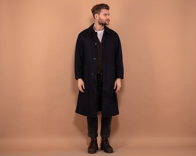 Men's Mac Coat 90s, Size L Mac Overcoat, Single Breasted Coat, Everyday Layering Coat, Office Mac Coat, Men Clothing, Size L Vintage Coat