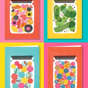 4 x Jar cards one of each design image 1