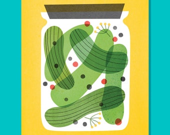 Pickles jar - A6 card