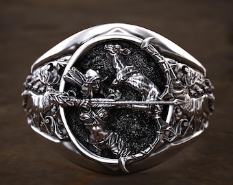 Eros Amor Ring aus Sterling Silber, Schmuck der griechischen Mythologie für Frauen und Männer, Handgemachter Liebesring, Einzigartige Geschenkidee