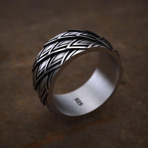 Bague serpent, texture peau de reptile, bague en argent sterling peau de dragon, bijoux motard gothiques, bague décorative réglable, cadeau unique de la Saint-Valentin