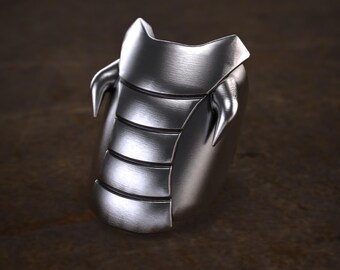 Armor Shield Ring, 925 Sterling Silver, Medieval Warrior Ring, Handmade Gothic Armor Jewelry, Adjustable Silver Ring, Knight Ring Gift