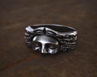 Sterling Silver Aphrodite Eyes Ring, One Of A Kind Goddess Venus Jewelry, Roman Venus Ring, Ancient Greek Mythology Ring, Unique Gift Idea