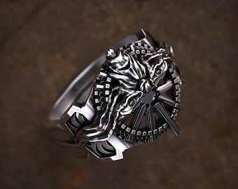 Bague Final Fantasy Lucii faite main pour les joueurs, bijoux inspirés de Regis Lucis Caelum, cadeau accessoire de cosplay anime en argent oxydé, bague chevalier