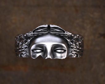 925 Sterling Silver Aphrodite Eyes Ring, One Of A Kind Goddess Venus Jewelry, Roman Venus Ring, Ancient Greek Mythology Statement Ring