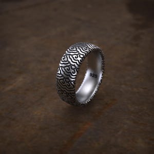 Japanse cloudbandring, sterlingzilveren unisex sieraden, elegante trouwring, Japanse ring, traditioneel jubileumcadeau, handgemaakt ontwerp