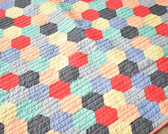 Quilt for sale Modern Hexagon Baby Quilt