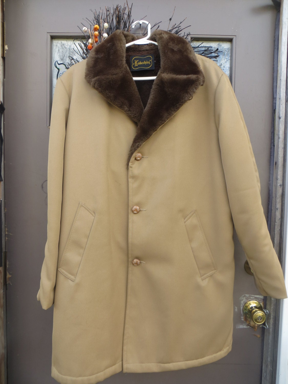 Men's White Fur Car Coat