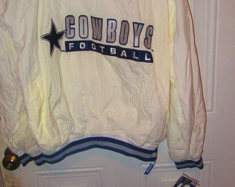 vintage Rare  1990 PRO LINE Nfl Starter New w tags COWBOYS white nylon  starter overhead jacket  Med