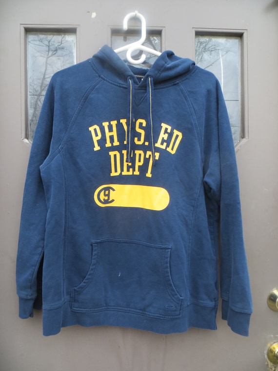 Vintage CHAMPION Phys Ed Dept navy blue hoodie sz
