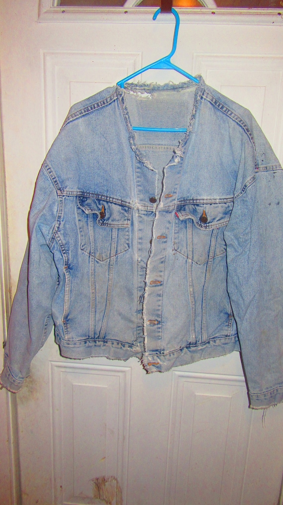 1970s LEVI WELL Loved  red tag  Denim  distressed 