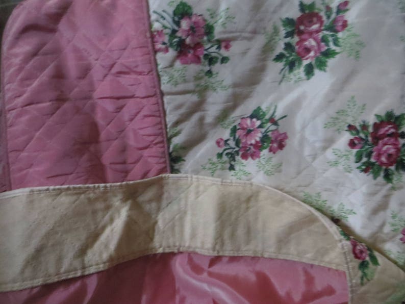Vintage Hollywood Regency satin Taffeta Bedspread pink Etsy