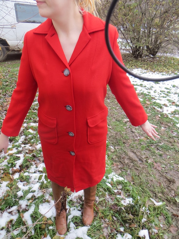 retro vintage Pendleton pure virgin red wool