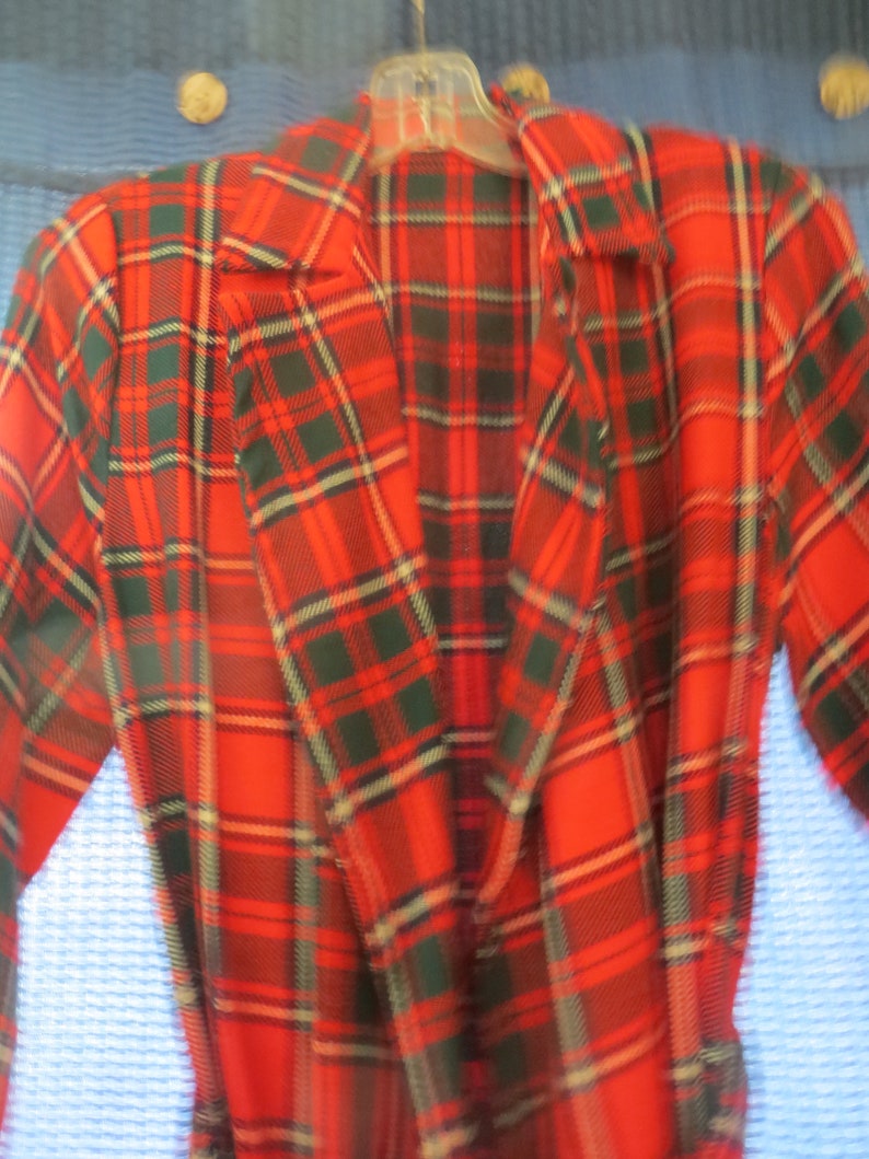 1950s Womens Red Plaid Wrap Housecoat With Belt - Etsy