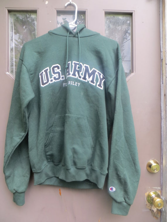 army green champion hoodie