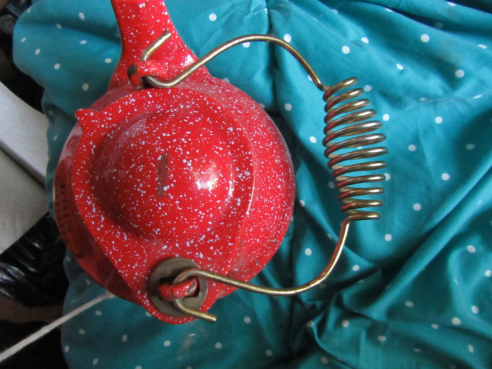 Vintage John Wright Red Enamel Cast Iron Kettle/Teapot Etsy