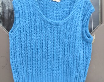 mens mid century 1960 bulky  knit  sweater vest by GRAN-kNIT   SZ large Virgin  acrylic
