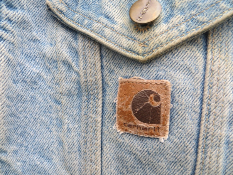 vintage faded denim blanket lined Carhartt 4 pocket jacket sz xlarge mens