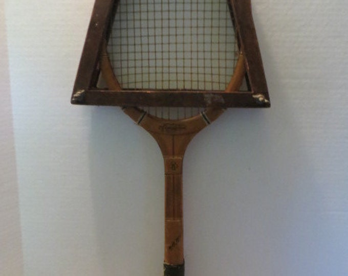 Antique Wood Macgregor speedwood Vintage Wood Tennis Racquet W Holder ...