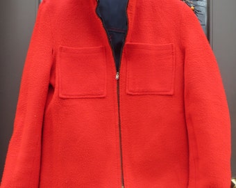 vtg 1950  mens madmen red wool felt reversible jacket by  CRESCO   sz 36