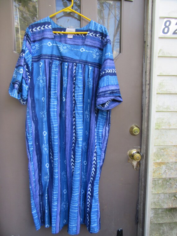 80s SAYBURY COTTON india muu muu aztec prints d