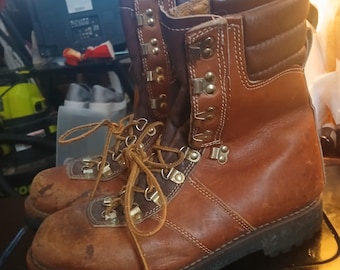 Vintage 80s leather MONT BLANC hiking mountain boots sz 8EE