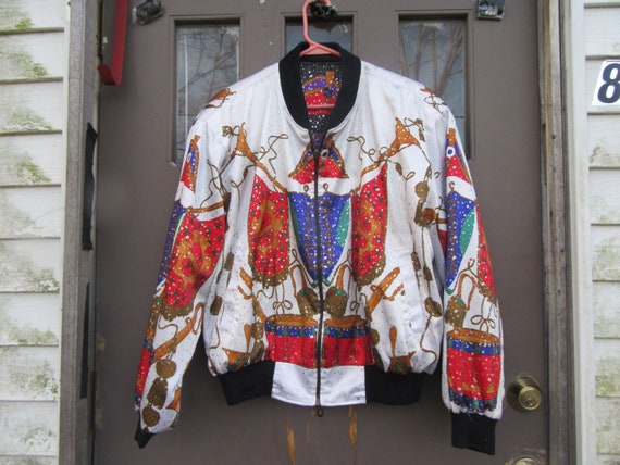 80s colorful NICOLE J Farah reversible colorful