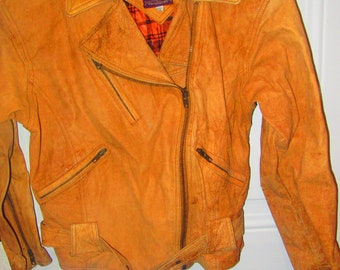 Vintage 80s Whipp Country Womens Leather Jacket Dolman Sleeve Brown  Size Medium bomber jac