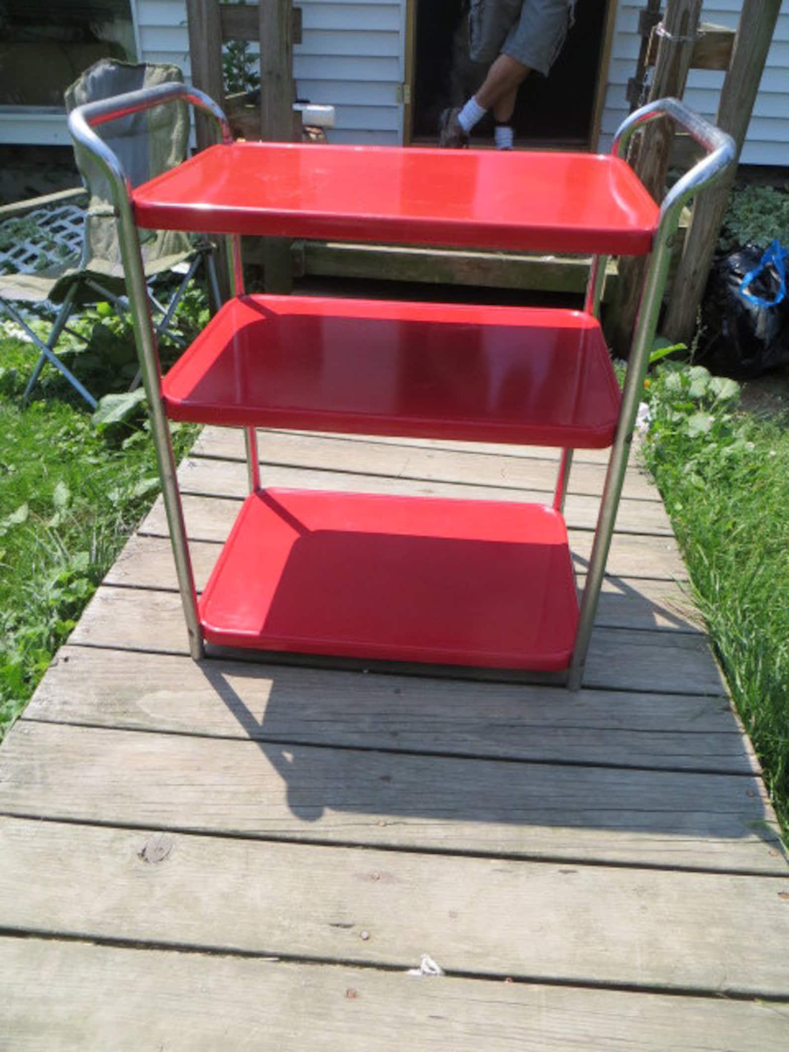 Vintage Mid Century Cosco Utility Cart Three Tier Rolling Etsy