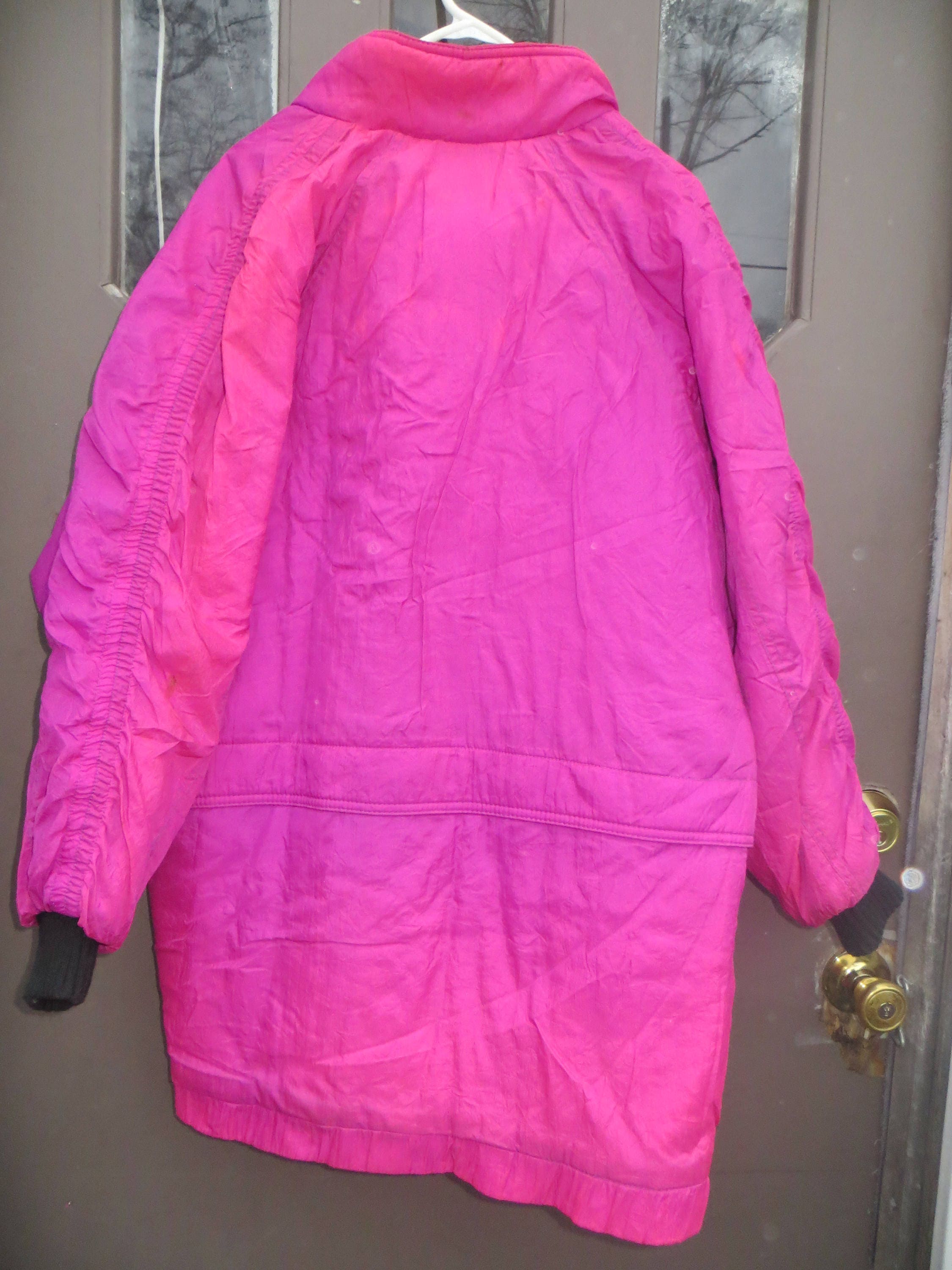 80s Gitano Women's NEON PUFFER Jacket Coat 2 Tone Hot Pink - Etsy