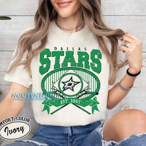 Comfort Colors® Dallas Stars Hockey T-tshirt, Custom Vintage Graphic Tee, Dallas Hockey Gift For Fan